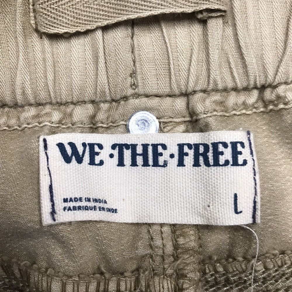 FREE PEOPLE We the Free Cant Compare Slouch Cargo Pant Women L(36x28) Khaki Tan - Picture 12 of 14